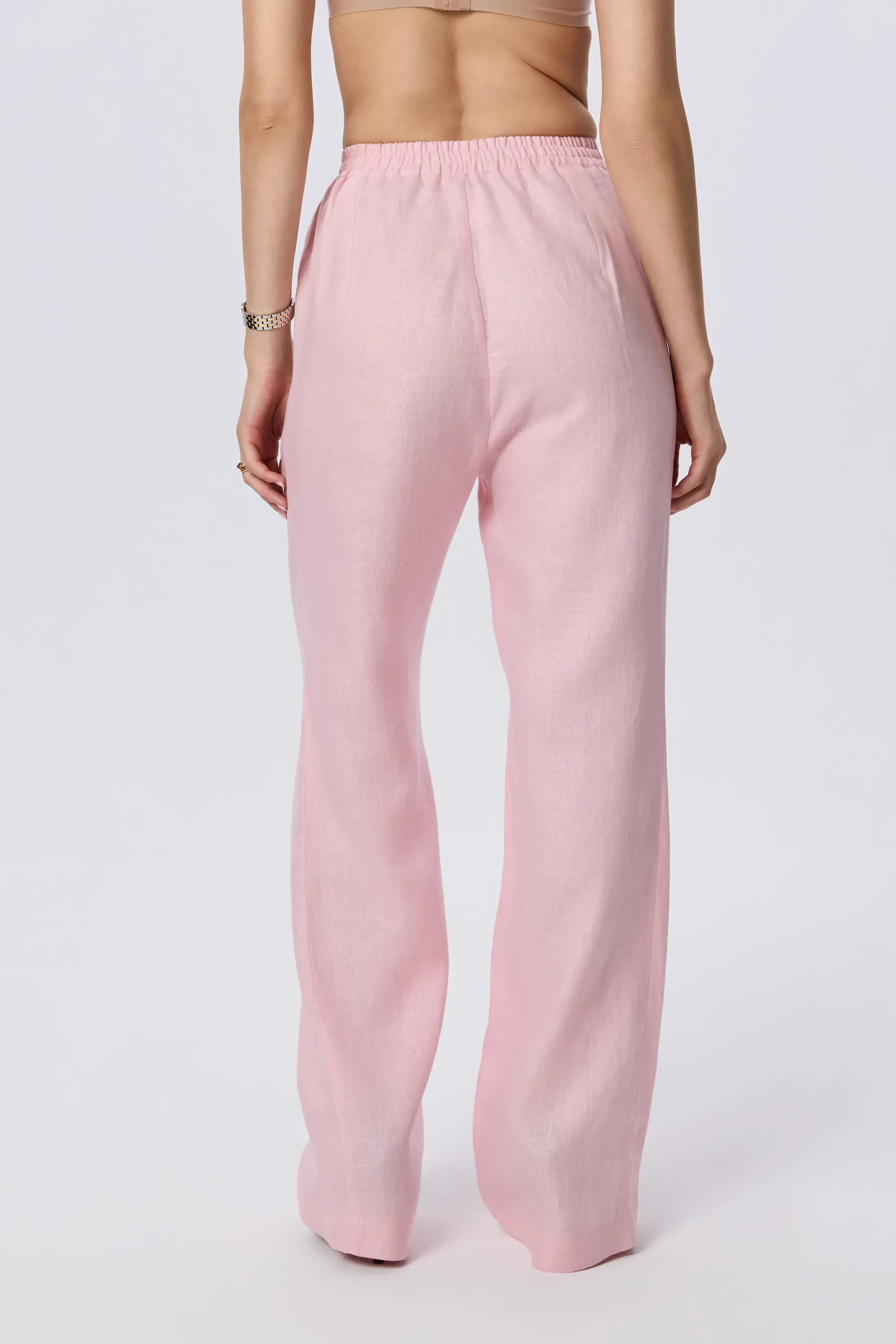 Pink pants from flax
