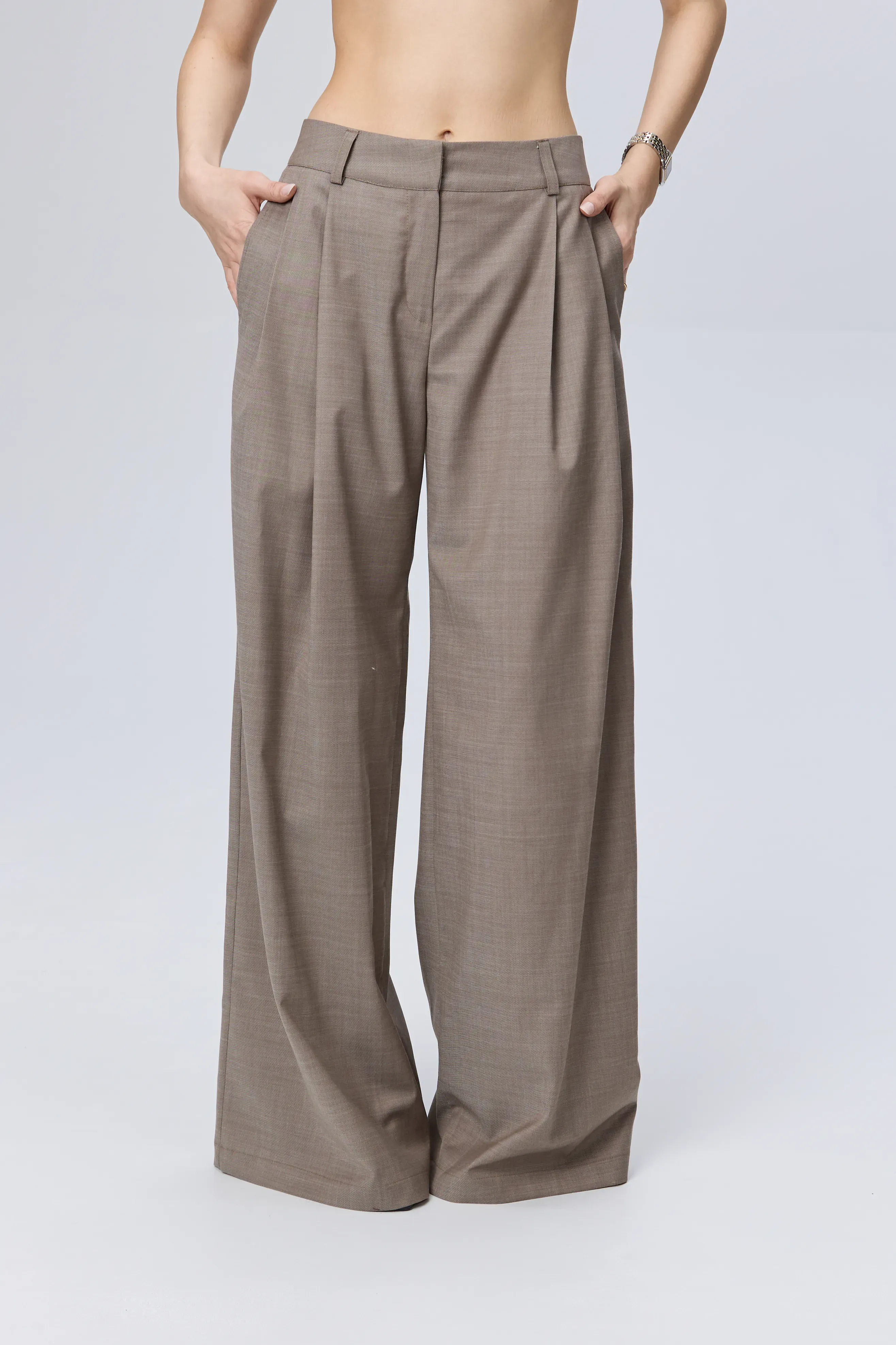 Classic pants with light woolen cut