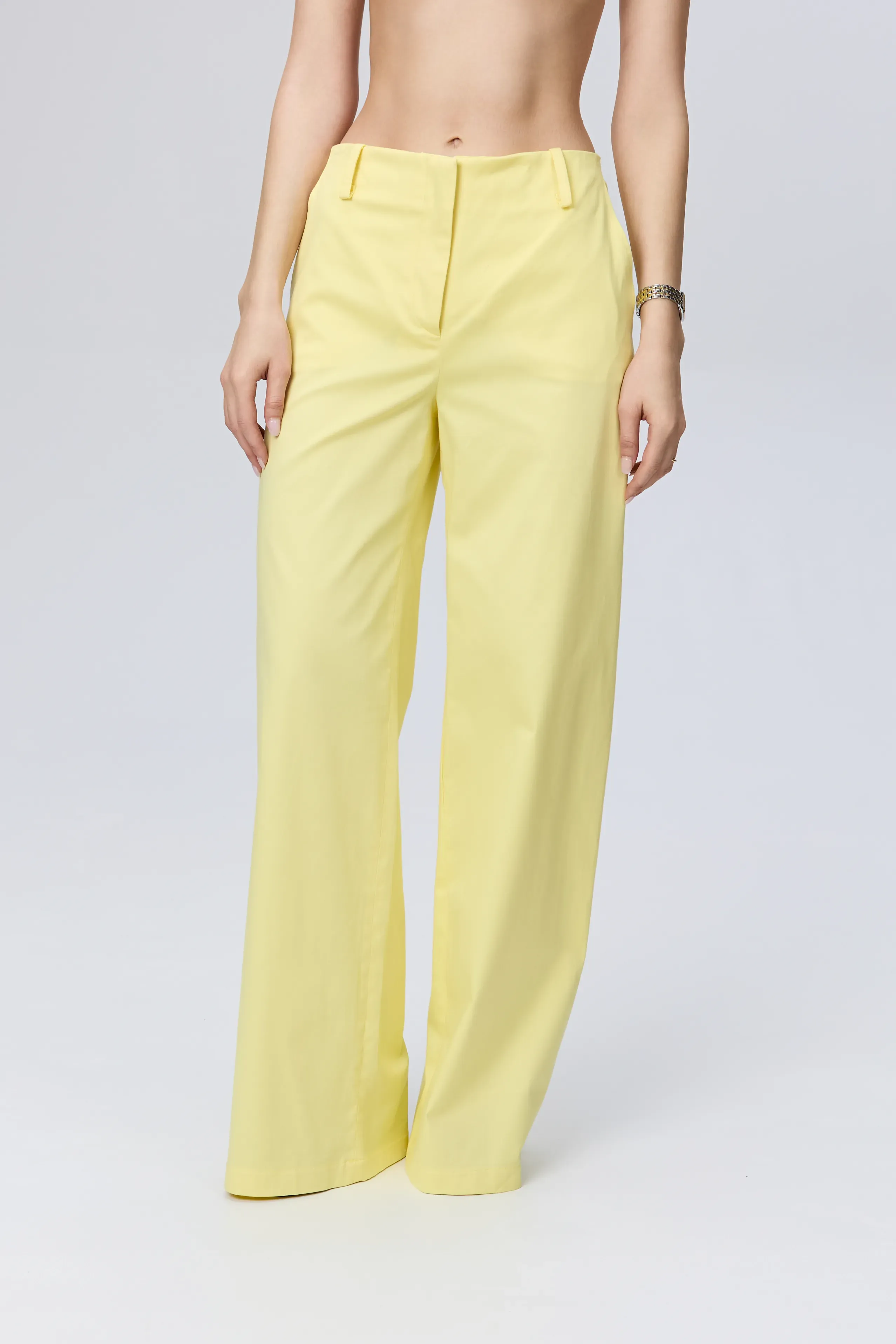 Elegant yellow cotton pants