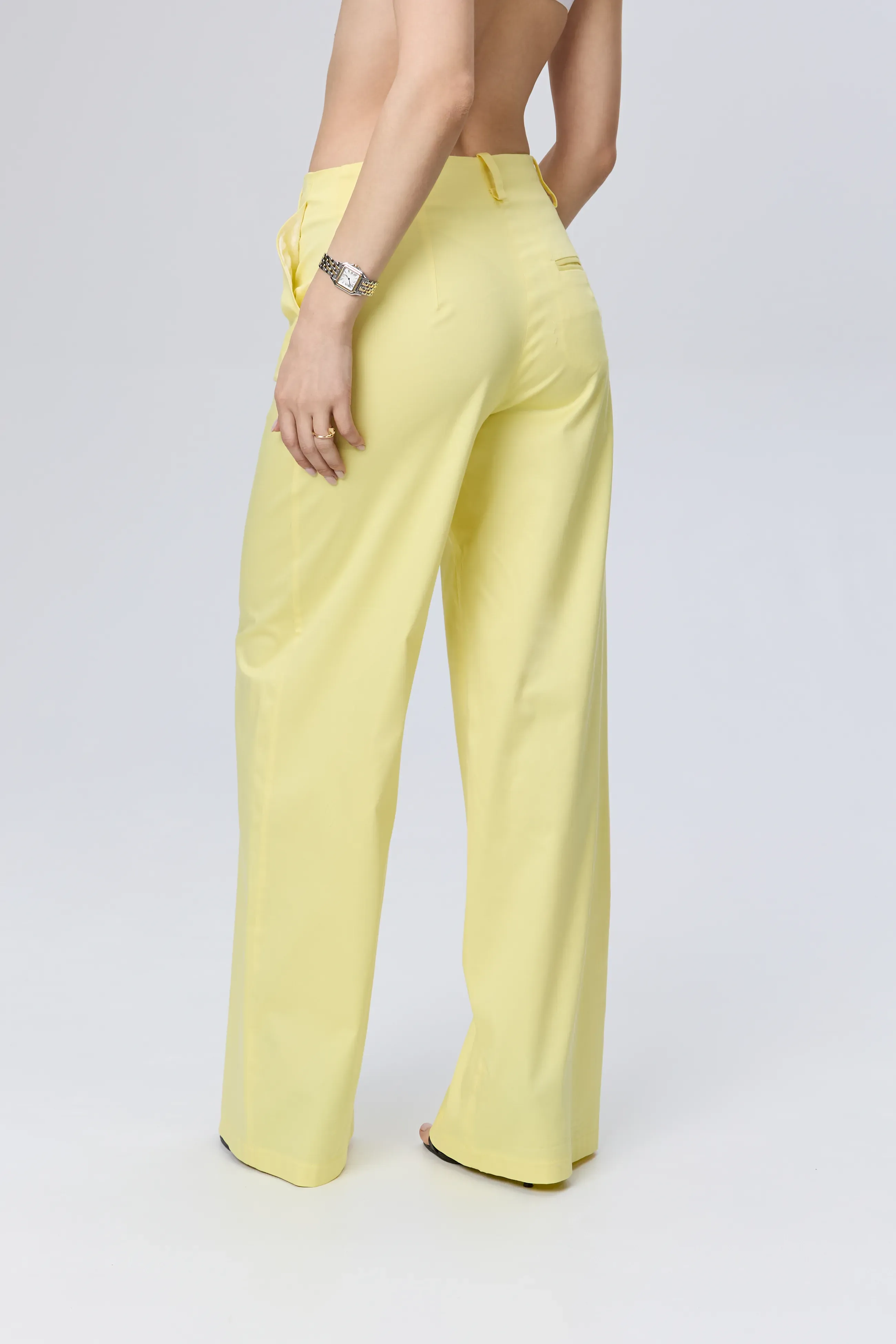 Elegant yellow cotton pants